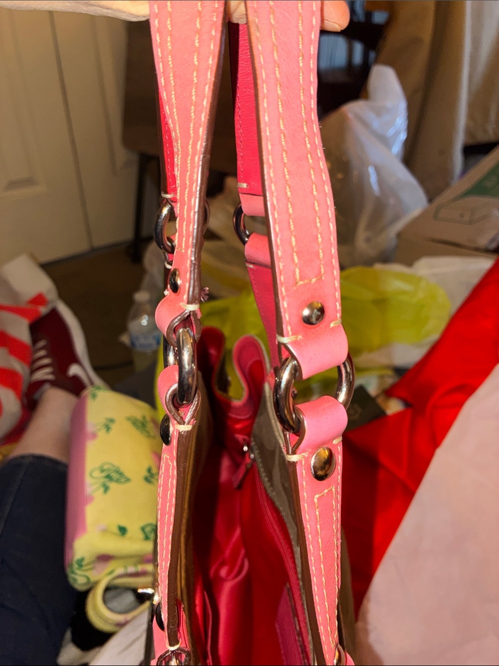 Coach Brown Signature Tote with Pink Trim-Y2K - Picture 9 of 10